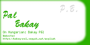 pal bakay business card
