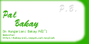 pal bakay business card